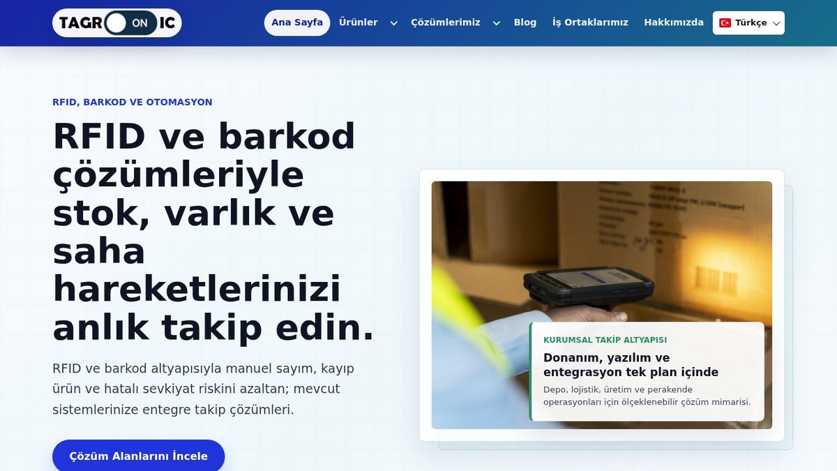 Tagronic web sitesi önizlemesi